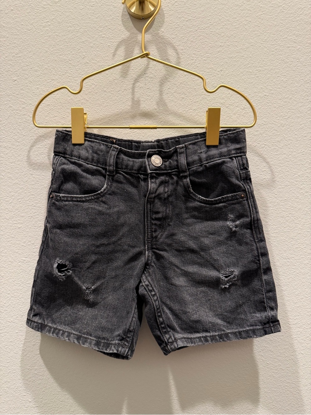Zara Black Distressed Denim Shorts for Kids